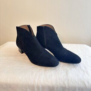 French Sole FS/NY Eva Boots Women’s Size 6 Hand Made in Italian Suede Black Zip